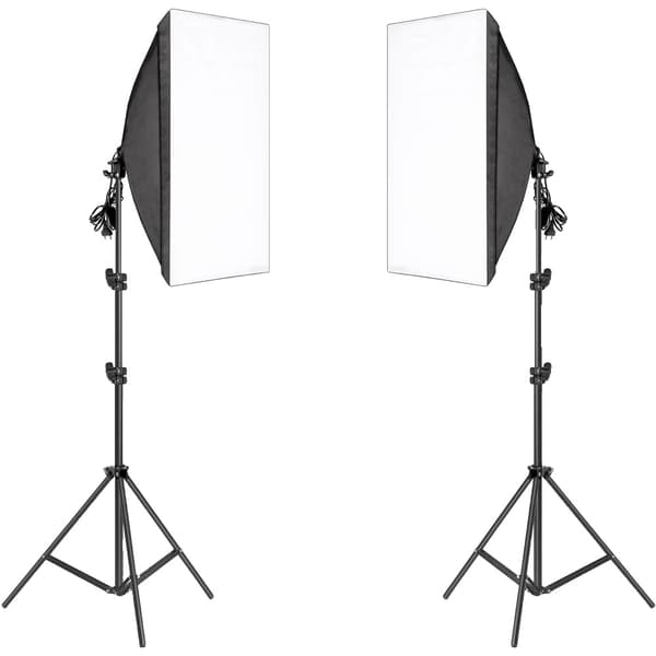 Fotografi Softbox Belysningskit, 50 x 70CM Softbox, 2M Ljusstativ, Inga glödlampor Inga påse