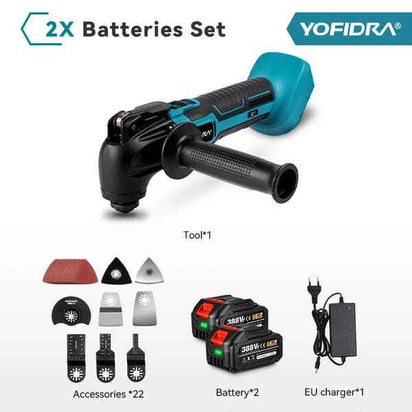 Multifunktionsværktøj, Variabel Hastighed, Elektrisk Trimmer, 2pc 388vf Batteri