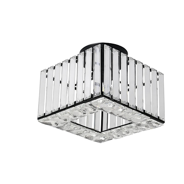 Modern Kristall Taklampa, Rostfritt Stål, Ytmonterad, E27 LED,Modell C-Svart, Inga lampor Model C-Black