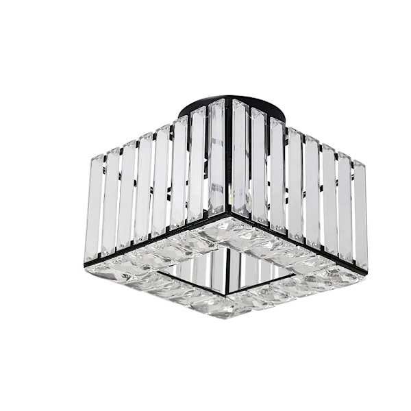 Moderne Krystal Loftlampe, Rustfrit Stål, Overflademonteret, E27 LED,Model C-Black, Ingen pærer Model C-Black