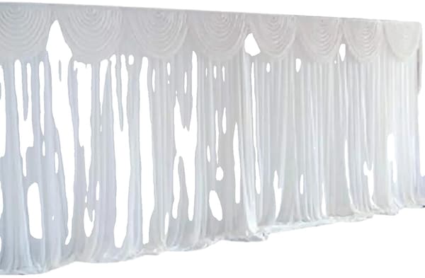 Bröllopsbakgrundsgardin, Elegant Design, Mångsidig Användning, VIT