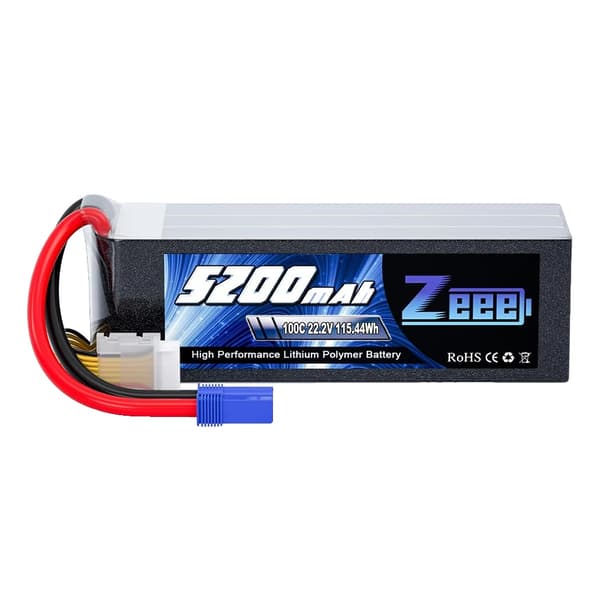 LiPo-batteri, 5200mAh kapacitet, 22.2V spänning, 1st 6S 5200 EC5