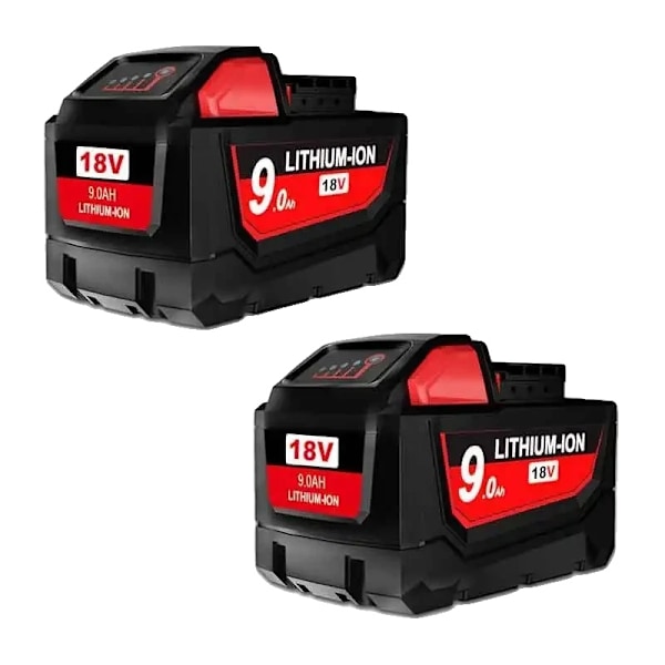 Uudelleenladattava 18V litiumioniakku, 6000mAh/9000mAh kapasiteetti, kompakti muotoilu,2 PAKETTIA 9.0Ah 2 PACK 9.0Ah 2 PACK 9.0Ah