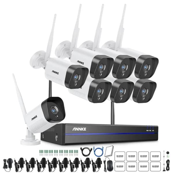 Trådlöst säkerhetskamerasystem, 3MP video, 100ft nattsyn,8 stycken kameror, Inga 8PCS Cameras 8PCS Cameras