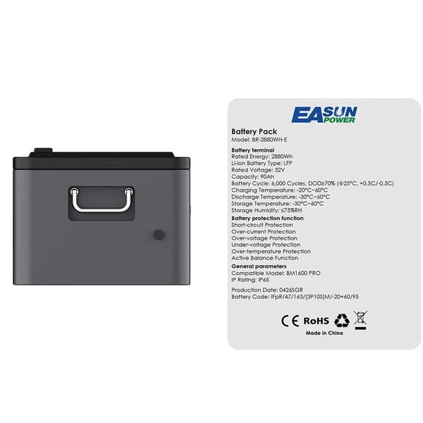 Solomvandlare, Smart APP Kontroll, Parallell Batteristöd, 2880wh batteri