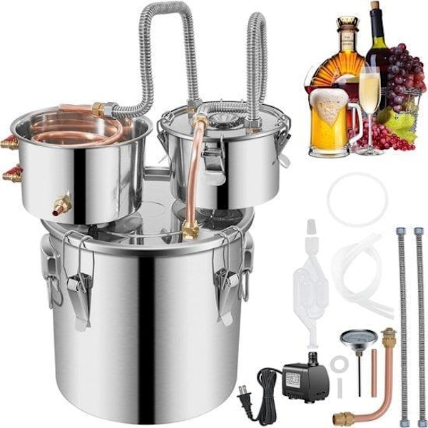 Destillator - 12 liter - Alkoholbrygg - Vattendestillator -  Fermenteringsset - Startkit