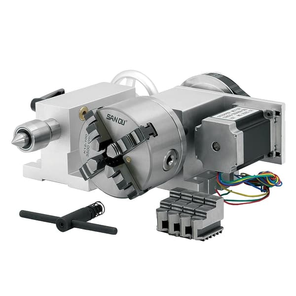 Rotary Axis CNC, Lukket Sløjfe Steppermotor, 4-Kæbe Chuck, Mulighed 1