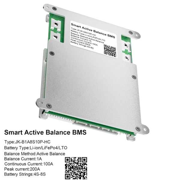 Smartt batterihanteringssystem, aktiv balansering, hög strömkapacitet,JK-B1A8S10P-HC, 100A JK-B1A8S10P-HC JK-B1A8S10P-HC