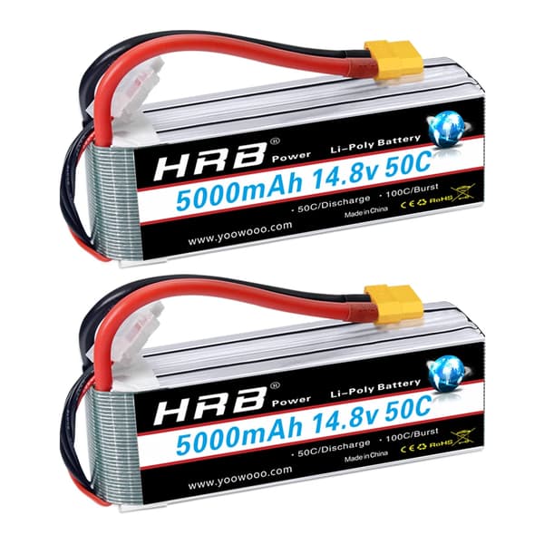 RC-akku, 14.8V 5000mAh, 50C purkausnopeus, 4s 5000mah xt60 2kpl
