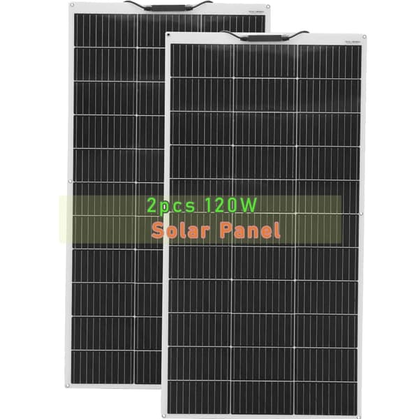 Solpanelset, 120W/240W effekt, flexibel installation,240W-vit