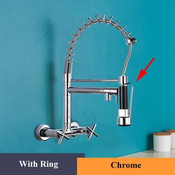 Køkkenvask, 360 Grad Rotation, Utrækbar Sprøjte, Chrome R