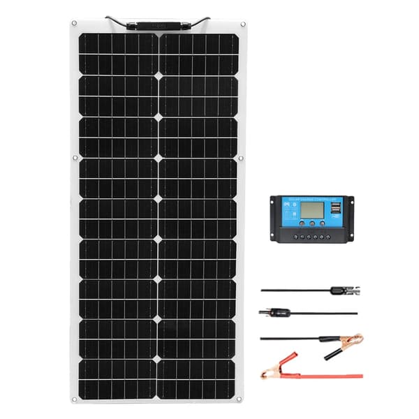 Solpanelkit, 50W - 100W effekt, monokrystallinsk silicium, fleksibelt design, 12V 50W solarkit