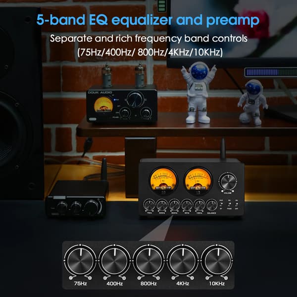 Mini 5-bånds EQ-forstærker, Bluetooth-indgang, kompakt design