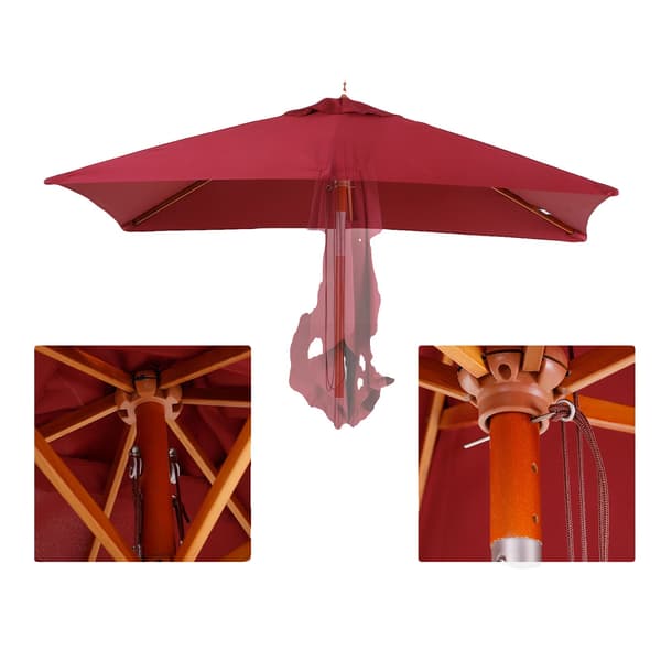 Patio Parasol, Rektangulært Design, Tilterfunktion, hær grøn
