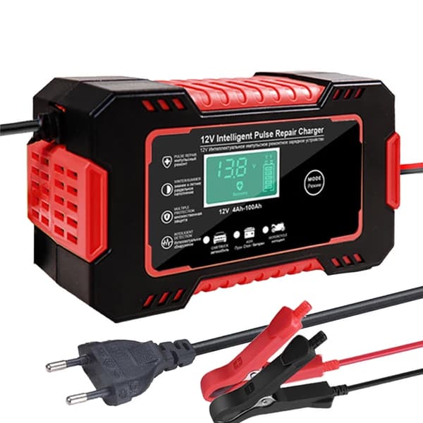 Auton akkulaturi, 12V, LCD-näyttö
