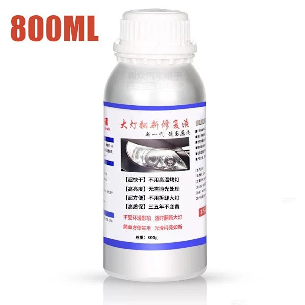 Bil Strålkastare Restaureringskit 800ML - Reparation, Polering & Renoveringsset Set 1 Carton Kit