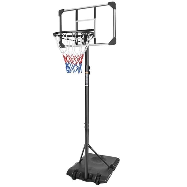 Basketballkurv, Justerbar Højde, Bærbart Design, Sort