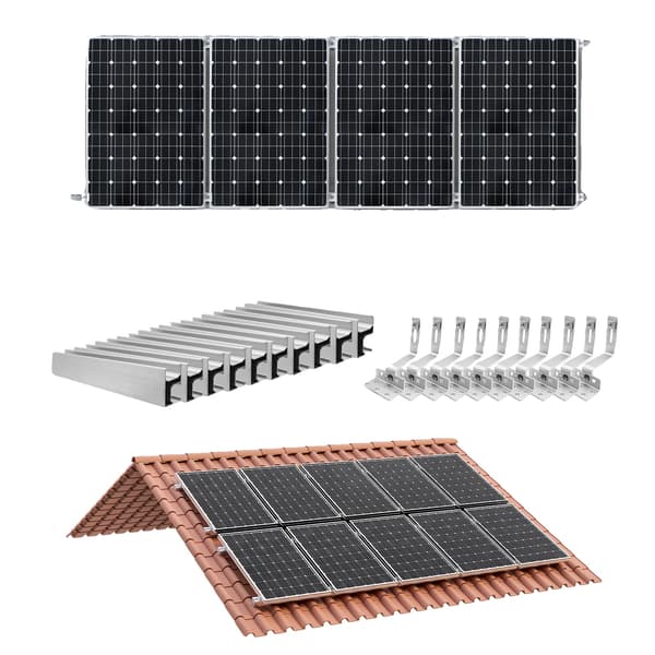 Solpanelmonteringsset, mångsidiga installationsalternativ, hållbar aluminiumkonstruktion,10 st