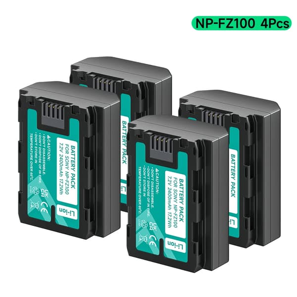 2400 mAh kapasiteetti, 7.2 V jännite, ladattava Li-ion, 4PCS Akut