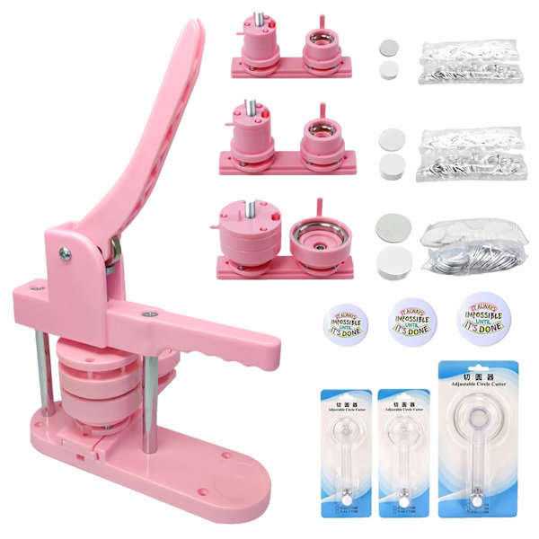 Pin Button Maker, 3 Formstorlekar, Ergonomisk Design