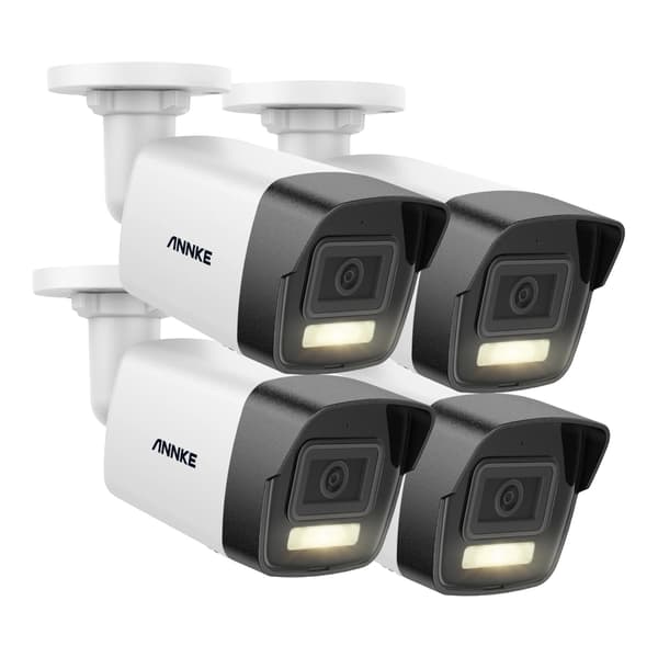 Säkerhetskamera, 12MP upplösning, smart dubbelbelysning, IP67 klassning, 4Pcs Kamera-a