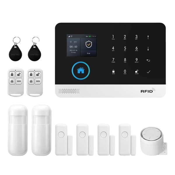 Säkerhetslarmssystem, Trådlös Kontroll, Smarta Hem Integration, 4G WiFi Larm Kit C, EU Kontakt-b