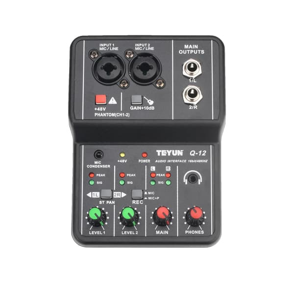 Ljudgränssnitt, 2 mikrofoningångar, USB-drivet, 16bit/48kHz sampling