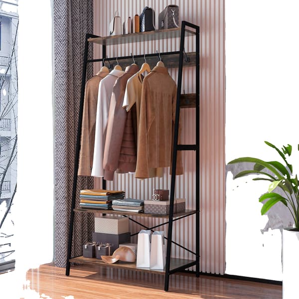 Klädhängare, Robust Metallram, Multifunktionell Design, svart