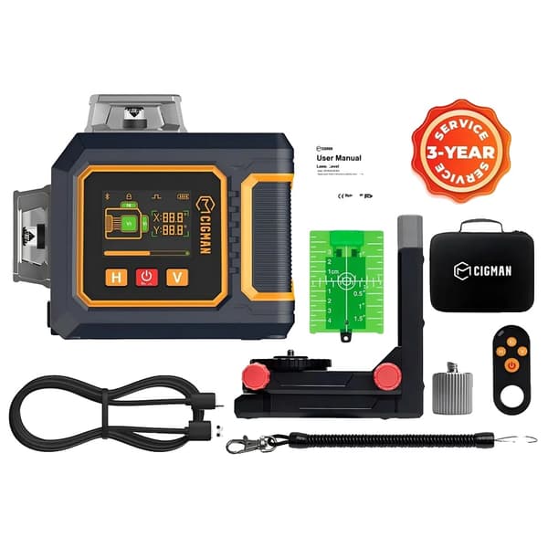 Laseritaso, 3×360° Projektio, LCD-näyttö, CM-S03
