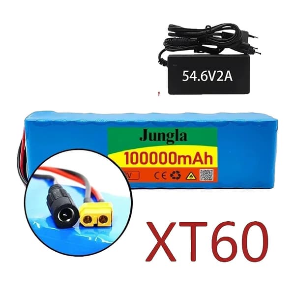 Lithium Ion Batteripakke, 100Ah Kapacitet, BMS Beskyttelse, XT60-DC-lader