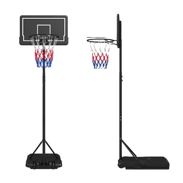 Basketballkurv, Justerbar Højde, Bærbart Design, Sort