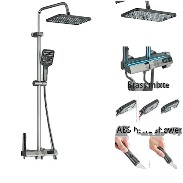 Digitalt brusehoved med automatisk termostatstyring, justerbar højde 100cm-138cm.,type B Type B type B