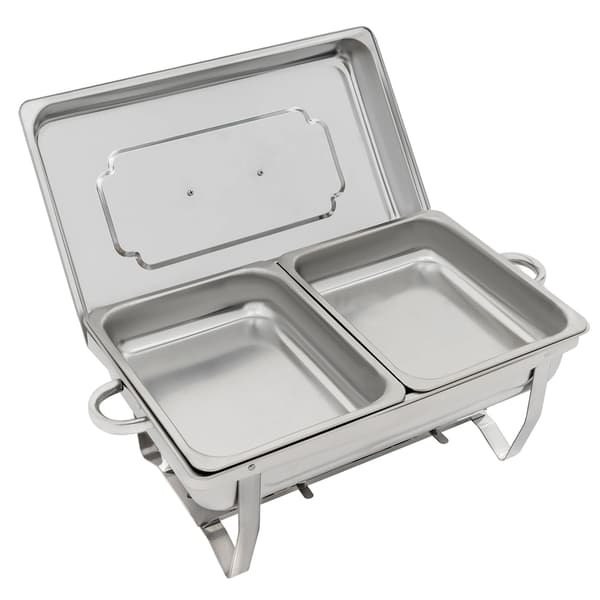 Chafing Dish Bufféset, 4 delar, Rostfritt stål, Alkoholvärme, Silver