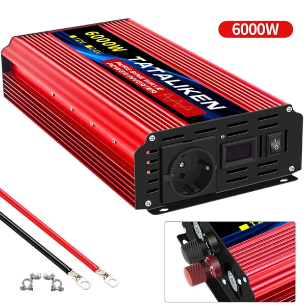 Inverter, DC til AC Converter, Høj Effektivitet, 6000W 12V