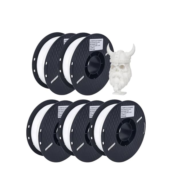 3D-printer filament, 1,75 mm diameter, blank finish, 5KG hvid