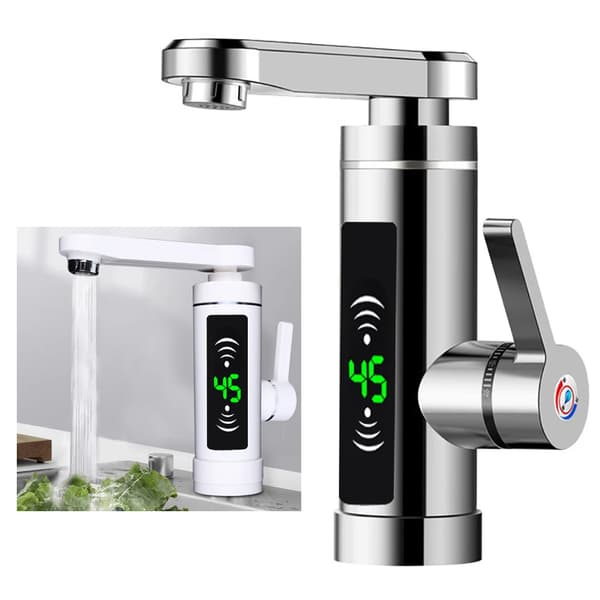 Elektrisk Värmekran, 3000W Effekt, 360° Rotationsdesign,Silver