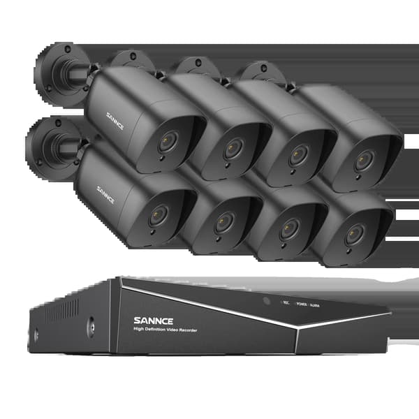 CCTV-system, kanal, kameraer, 1080P opløsning, 8CH 8PCS DVR Kit-a, 2T