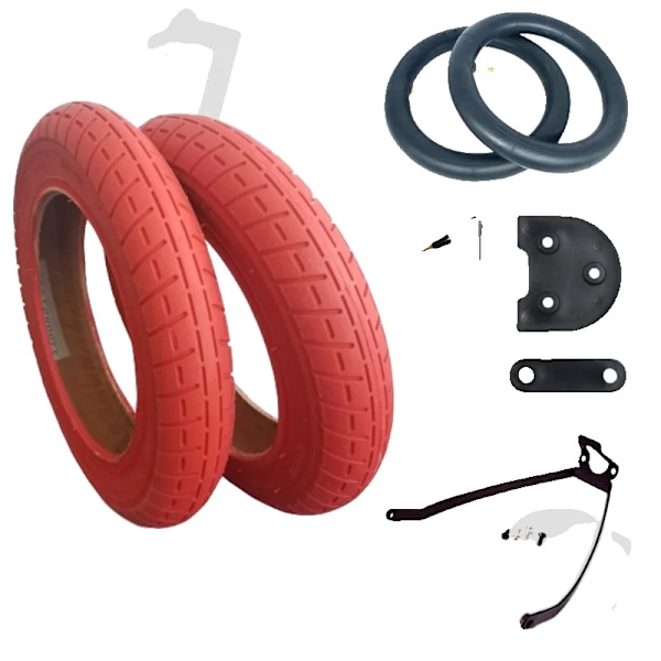 10-tums Röda Scooter Däck, Komplett Installationskit, Kompatibelt med Xiaomi Modeller,Kit Pro2/1S/Mi3 (Metall) Kit Pro2/1S/Mi3 (Metal) Kit Pro2/1S/Mi3 (Metal)