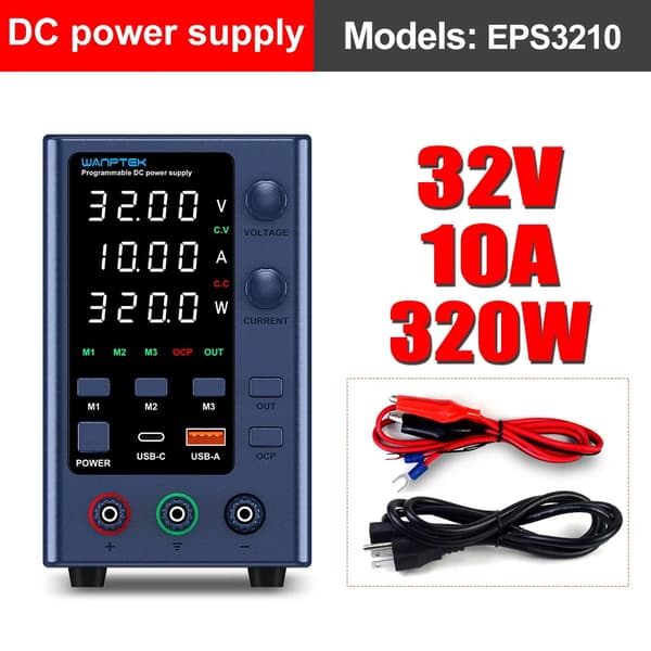 DC Strømforsyning, Justerbar Udgange Spænding, Encoder Kontrol, EPS3210