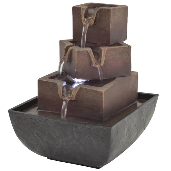 Inomhusfontän, Polyresinmaterial, Integrerad Lampa, armégrön