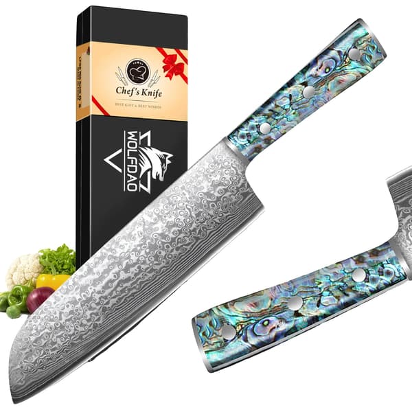 Santoku Kniv, Damaskusstål, Ergonomisk Design, DO8-BK02, 12,2 tommer