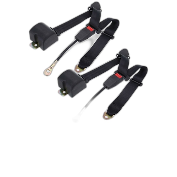 Universellt 3-punktsbälte, Justerbar längd, Robust ABS-konstruktion, Snabbspänne, 2-pack
