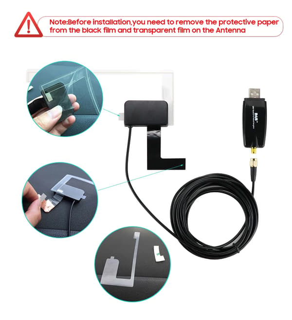 Bilmonitor DAB+ Adapter, Hizpo Märke, USB Multimedia Spelare