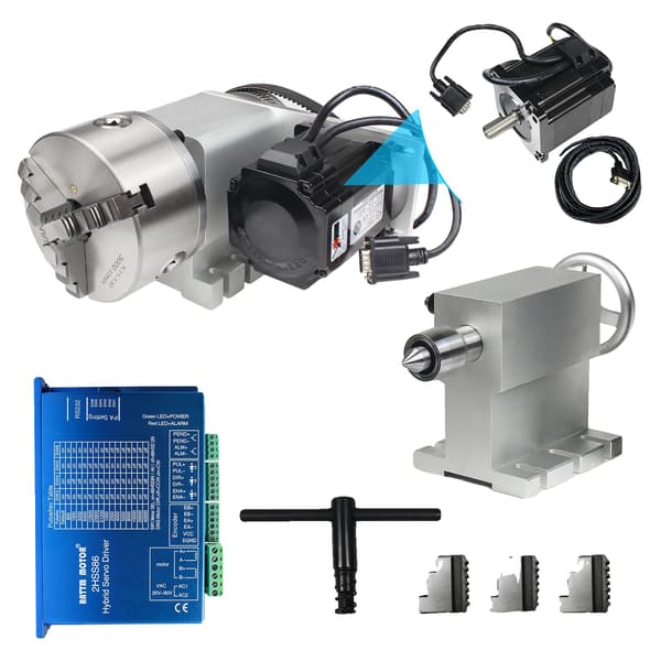CNC Rotationsaxel, 3-jaw chuck, servomotor kompatibel, Kit