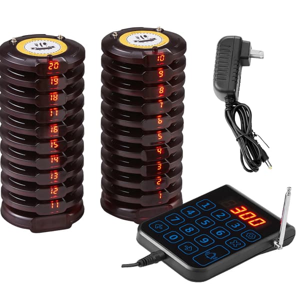 Vevor Restaurang Pager System, 20 Pagers Ingår, Lång Räckvidd Kommunikation, 20 sidor