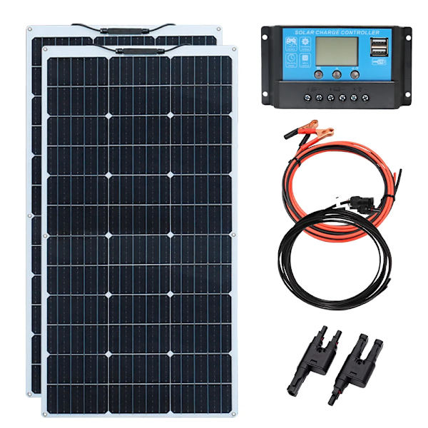 Flexibel solpanel, hög modulverkningsgrad 24%, lättviktsdesign,12V 200W solarkit
