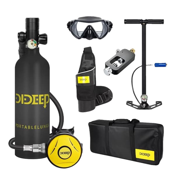 Mini Scuba Diving Tank, 15-20 Minutters Dyk, 3000 PSI Tryk, Sort Sæt, Én Størrelse