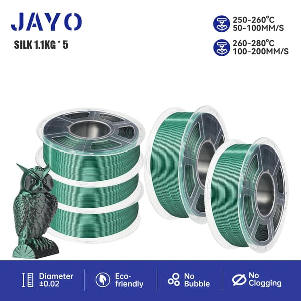 3D-printer filament, silkefinish, miljøvenligt materiale, SKDC  BK GN
