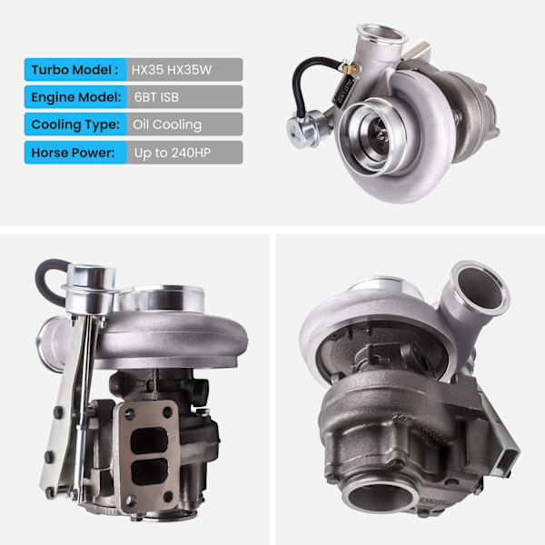 Turboahdin HX35W, korkean suorituskyvyn ja kestävä Dodge Ram Cummins 5.9L moottoriin, 240HV