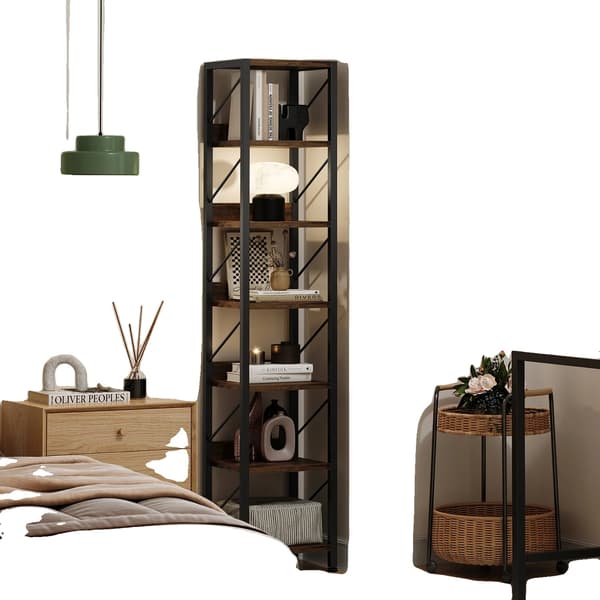 Bogreol, 6 niveauer, pladsbesparende design, som vist